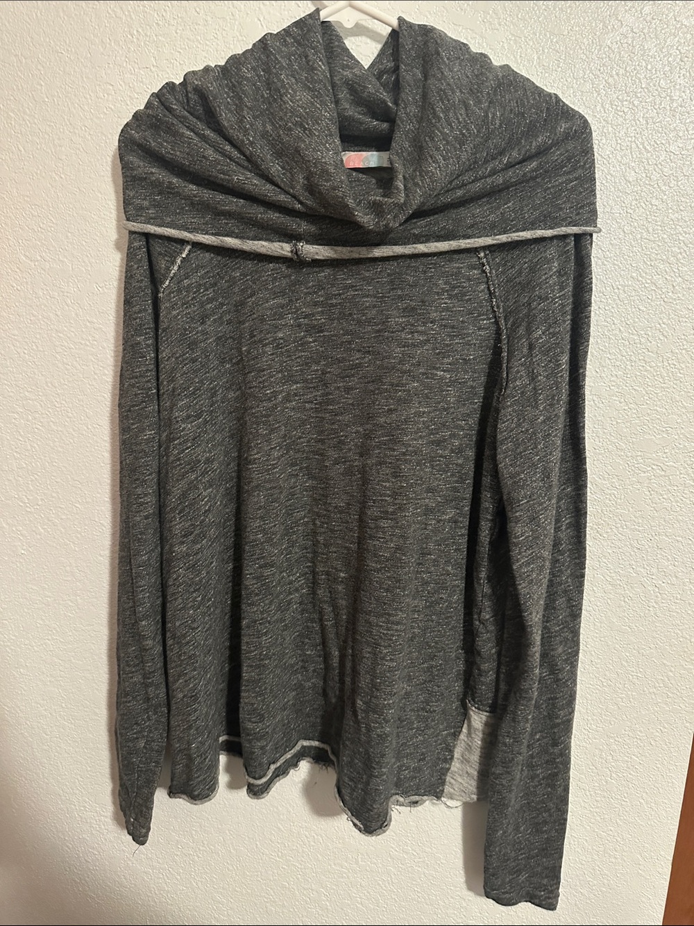 Free people beach Charcoal Gray Women's Cowl Neck Sweater